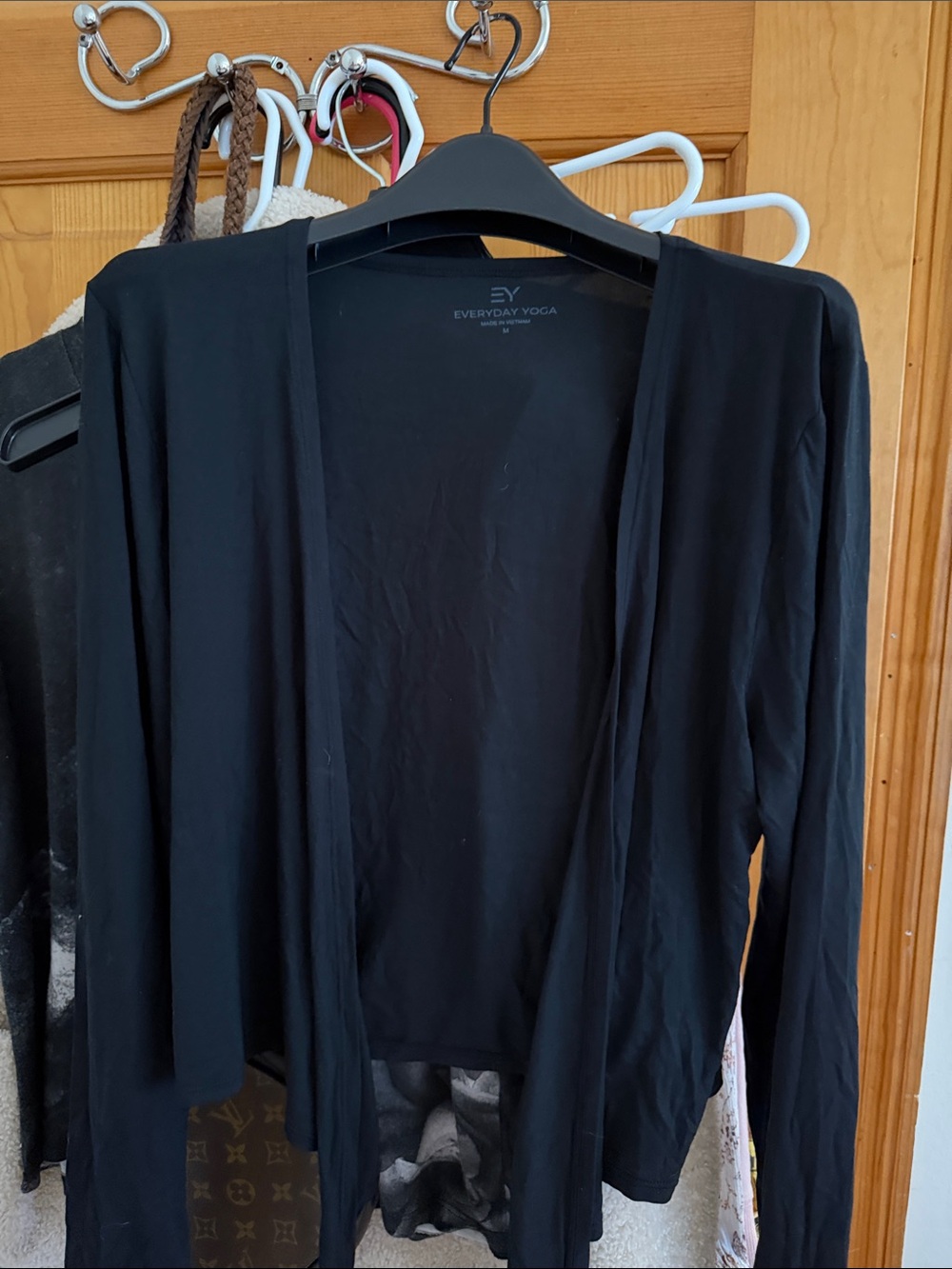 Everyday Yoga Black Open-Front Cardigan